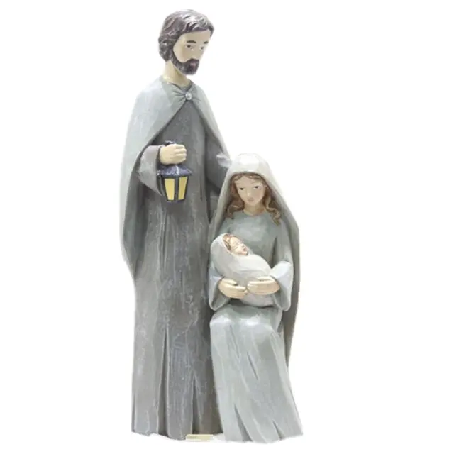 Hot Selling Resin Religieuze Figuur Kribbe Kerststal Heilige Familie Standbeeld Jezus Christus Geboorte Beeldje