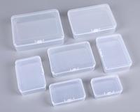Boîte de rangement carrée transparente en plastique PP TIMO avec fermeture à clip, option de logo personnalisé, pour le rangement de bijoux ou de concentrés