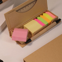 Bloc de Notas Adhesivas Multifuncional Creativo Personalizado, Notas Adhesivas en Caja Larga con Regla y Bolígrafo