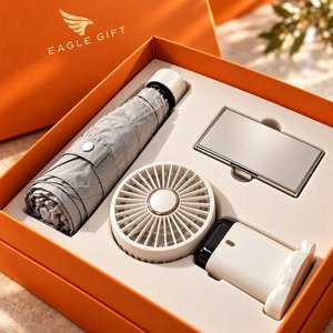 Coffrets Cadeaux d'Entreprise de Luxe 3-en-1 en Gros : Bouteille Isotherme, Porte-Cartes et Ventilateurs Personnalisables avec Logo pour la Reconnaissance des Employés au Bureau - Product Image 6