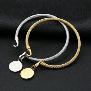 yunnique St. Benedict's Medal Braided <b>Bracelet</b> Silver Gold Adjustable Stainless Steel Unisex <b>Bangle</b> Jewelry Gift - Product Image 2
