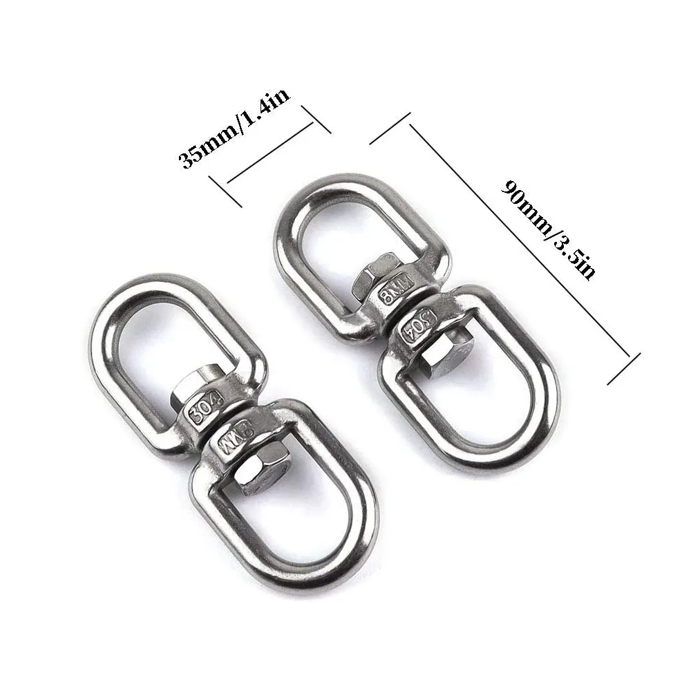 China Supplier Rigging Hardware nickel plated stainless steel double ended eye rotating carabiner hook