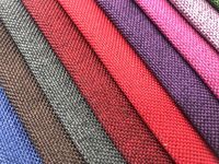 Tissu d'ameublement imperméable ignifuge 100 % polyester 300 g/m² avec support non tissé, aspect lin, pour sacs et articles ménagers