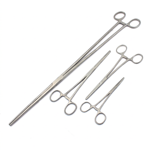 Juego de 4 Pinzas Rochester Rectas de 5.5'', 6'', 7'' y 16'' con Bloqueo Hemostático, Acero Inoxidable, Certificación CE Clase I, OdontoMed 2011 - Product Image 1