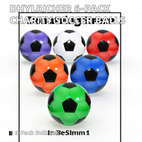 Lot de 6 ballons de football en cuir écologique pour dons caritatifs chrétiens, taille 5, non gonflés, ensemble en vrac, Samaritan's Purse PVC
