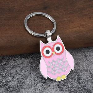 Único búho de dibujos animados esmalte llavero de metal regalo de negocios con diseño inusual - Product Image 3