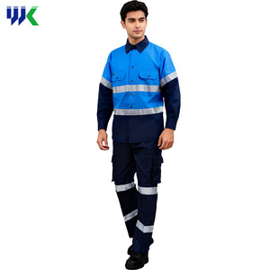 Uniforme de Trabajo de Seguridad Industrial Reflectante de Alta Visibilidad al por Mayor, Chaqueta de Trabajo con Pantalones para Hombre - Product Image 1
