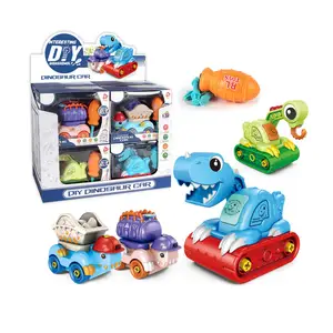 EPT toys plastic 8 pieces self assembling dinosaur construction truck car toys for children