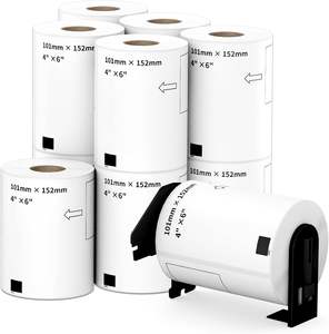 Reemplazo de etiqueta térmica directa Compatible de 4 "X 6" Dirección de franqueo de envío directo Compatible con impresora Brother QL - Product Image 1