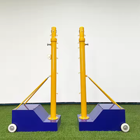 Poteau de base en acier réglable et portable pour badminton et volley-ball, avec montage facile et conception durable pour une utilisation en intérieur et en extérieur