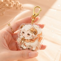 Porte-clés en acrylique personnalisé directement de l'usine, motif mouton du zodiaque, cadeau promotionnel, vente en gros OEM