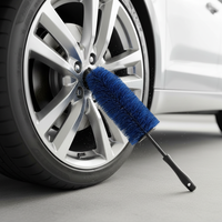 Brosse de nettoyage de roues CY-CTB001-2 Rocket-Head à filaments en nylon haute densité, noyau en alliage d'aluminium, forme conique en arbre de Noël pour
