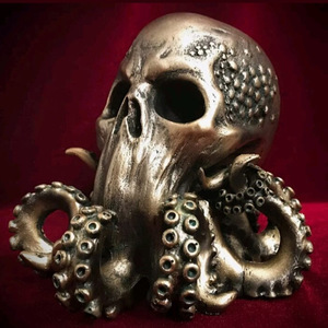 Statue de pieuvre crâne de Cthulhu en résine, décoration d'Halloween, ornement de bureau intérieur - Product Image 1