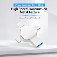 4 In 1 Tipe C OTG kustom 32G 64G128G 256G Memorias USB Stick Key USB3.0 Disk memori flashdisk Pen USB Flash Drive