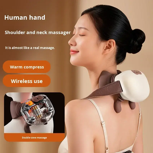 Wireless EMS Neck Massager Hot Shiatsu <b>Massage</b> Portable for Home/Office Use Cervical <b>Pillow</b> Shoulder Relief Wireless Remote - Product Image 6