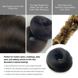 F04 35g <span class=keywords><strong>capelli</strong></span> indiani Remy <span class=keywords><strong>capelli</strong></span> lisci bassi e lisci Chignon con 21 colori accessori per <span class=keywords><strong>capelli</strong></span> ciambella spessa - Product Image 4