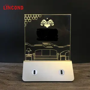 Lincond suporte do menu do restaurante personalizado acrílico luz up placa do menu para exibição