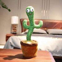 Cactus Dansant Électrique en Peluche de Polyester pour Bébés et Enfants, 31-50cm, Unisexe, Rembourrage en Coton PP, Chantant et Répétant, Idéal Thanksgiving