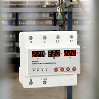 RELETEK RM-PS63 Relais de phase de moteur réglable à contrôle de tension scellé blanc Protection numérique automatique haute puissance miniature