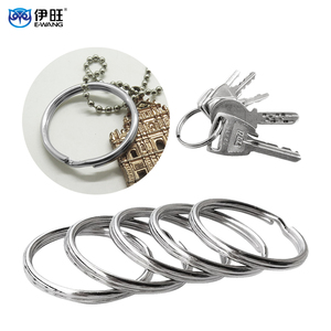 E-WANG Stainless Steel Split Ring Keychain Round Fashion Metal Key Ring Hard-Wearing for Key Holder Badge <b>Clips</b> - Product Image 2