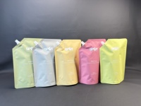 Emballage de soins de la peau rechargeable 250ml - 1L feuille d'aluminium buvant du thé chaud boisson liquide stockage buse sacs bec pochette