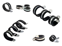 Collier de serrage en acier inoxydable de haute qualité type R avec revêtement en caoutchouc, 20 mm (po/métrique), pince de fixation pour câbles et flexibles