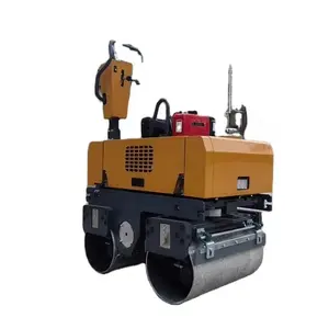 850kg Xăng DIESEL đôi trống đi bộ phía sau đường lăn Máy đầm CE cấp giấy chứng nhận rung con lăn