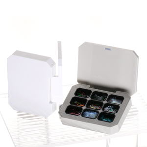 9 grid cute plastic eye shadow pigment box case vuoto magnetic uv gel polish palette <span class=keywords><strong>per</strong></span> rossetto - Product Image 6