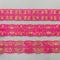 Dentelle florale brodée personnalisée, garniture en dentelle africaine pour décoration DIY, dentelle en polyester organza avec strass et paillettes