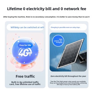 Cámara CCTV 5G con Energía Solar, Sin Necesidad de Electricidad/Red, HD, Zoom Óptico 20x, Pantalla Cuádruple, Cobertura Exterior de 360° - Product Image 2
