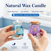 Ozean-Themen Gel-Duftkerze im Glasgefäß mit Korkdeckel, Muschel- & Seestern-Dekor, Aromatherapie-Geschenk für Zuhause & Einzelhandel