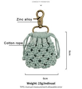 เคสหูฟังแบบถักด้วยมือทำจากเชือกถัก<span class=keywords><strong>พวง</strong></span><span class=keywords><strong>กุญแจ</strong></span>ฝา<span class=keywords><strong>ครอบ</strong></span>ป้องกันห่วงโซ่กระเป๋าจี้เสน่ห์ - Product Image 5