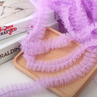 Pita renda lipit tulang ikan berbahan campuran poliester 1,2 inci 3cm untuk aksesoris rambut anak, pakaian, bando & DIY