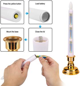 7.9 "<span class=keywords><strong>Flameless</strong></span> Nến Taper Với Chân Nến-Gói Của 9, pin Hoạt Động Led Cửa Sổ Nến Với Điều Khiển Từ Xa Và Giờ - Product Image 5