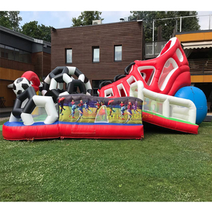Castillo inflable gigante para fiestas al aire libre para adultos con tobogán, área de juegos inflable con forma de bota de fútbol. - Product Image 4