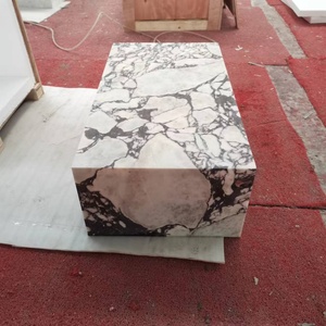Natural Stone Cubes <strong>Block</strong> Furniture Travertine Base with Tempered Glass <strong>Table</strong> Top Glass Center Coffee <strong>Table</strong> - Product Image 6