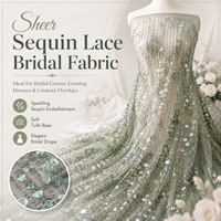 Tissus de luxe neufs en tulle, sequins et dentelle avec perles pour robes de mariée de style européen et français, directement de l'usine du fabricant
