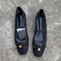 Chaussures plates décontractées Mary Jane pour femmes, à bout carré, style ballerine, en maille respirante, Sandalias De Mujer