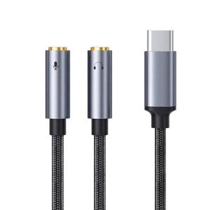 مصنع USB C مقسم محول 2 في <span class=keywords><strong>1</strong></span> USB C نوع C إلى سماعة رأس سماعة رأس ميكروفون Aux مقسم صوت - Product Image 1
