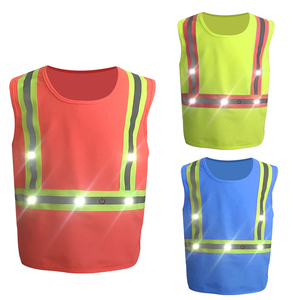 Quần Áo Dải Phản Quang Cho Trẻ Em Có Đèn Led Logo Theo Yêu Cầu Của Nhà Máy Đồng Phục An Toàn <span class=keywords><strong>Hi</strong></span> <span class=keywords><strong>Vis</strong></span> Áo Ghi Lê Cho Trẻ Em Đi Xe Đạp Giao Thông Chạy Bộ - Product Image 1