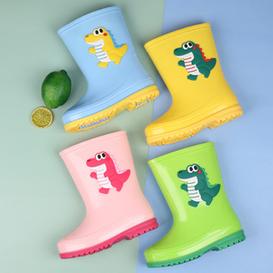 Bottes de pluie pour enfants, chaussures aquatiques pour enfants, longueur mi-mollet, isolation supplémentaire, fonction antidérapante, fabriquées en matériau écologique - Product Image 6