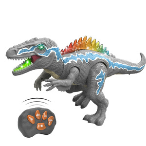 Dinosaure télécommandé réaliste avec effets sonores, lumière LED, pulvérisation de fumée et 7 couleurs, modèle animal marchant - Product Image 5