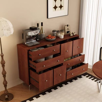 Commode moderne en bois massif à 7 tiroirs, armoire de rangement contemporaine, montage facile pour chambre d'hôtel, salon