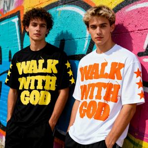 Camisetas Gráficas con Apliques de Letras Bordadas para Hombre 2025, Camiseta de Manga Corta con Cuello Redondo, Estilo Urbano, Bordado de Letras, 220 g/m² - Product Image 1