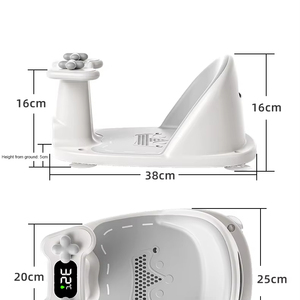 Siège de <span class=keywords><strong>bain</strong></span> pour bébé avec thermomètre TPE souple et ventouses en bas en forme de volant Siège de <span class=keywords><strong>bain</strong></span> pour bébé - Product Image 5