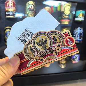 Cá nhân chất lượng cao tùy chỉnh sang trọng Cigar nhãn ban nhạc dập nổi Cigar Ring nhãn với <span class=keywords><strong>QR</strong></span> in mã - Product Image 1