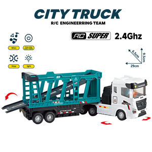 MILI Véhicule <span class=keywords><strong>de</strong></span> transport télécommandé <span class=keywords><strong>sans</strong></span> <span class=keywords><strong>fil</strong></span> 2,4 GHz à 6 canaux et contrôlé par application, série <span class=keywords><strong>de</strong></span> jouets lumineux et musicaux avec chargeur pour enfants - Product Image 1