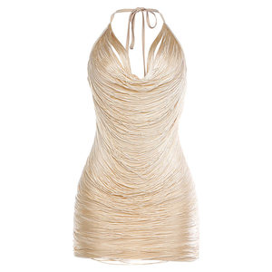 <span class=keywords><strong>Abito</strong></span> Aderente da <span class=keywords><strong>Donna</strong></span> con Scollo a V Profondo, Sexy, con Frange e Allacciatura al Collo, Nuova Collezione Autunno Inverno, Stile Europeo e Americano - Product Image 6