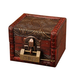 Chinese Style Retro Wooden Storage Box Small Square Jewelry Gift Box For <b>Desk</b> Living Room Bedroom Decorative Box - Product Image 5