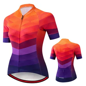 Custom T-shirt Printing Sublimatie Sport Vrouwen Fiets Shirts Wielertrui Kleding Fiets Shirt Tops Reflecterende Pocket